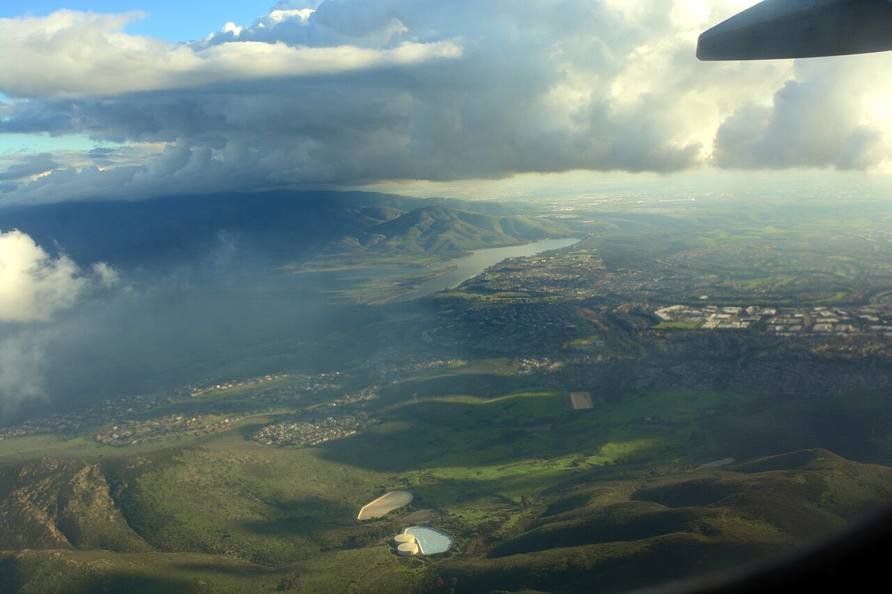 Aerial view of Lower Otay Lake, California