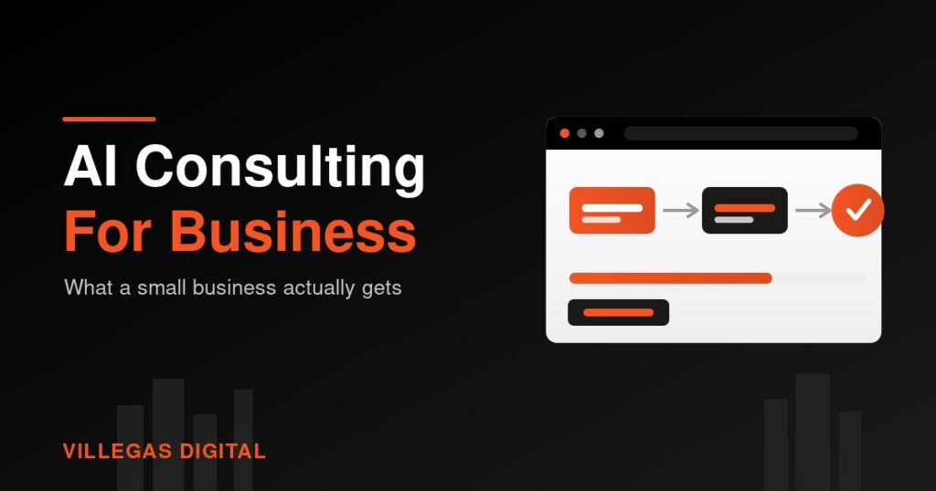 A small business owner and an AI implementation consultant mapping out an automated workflow