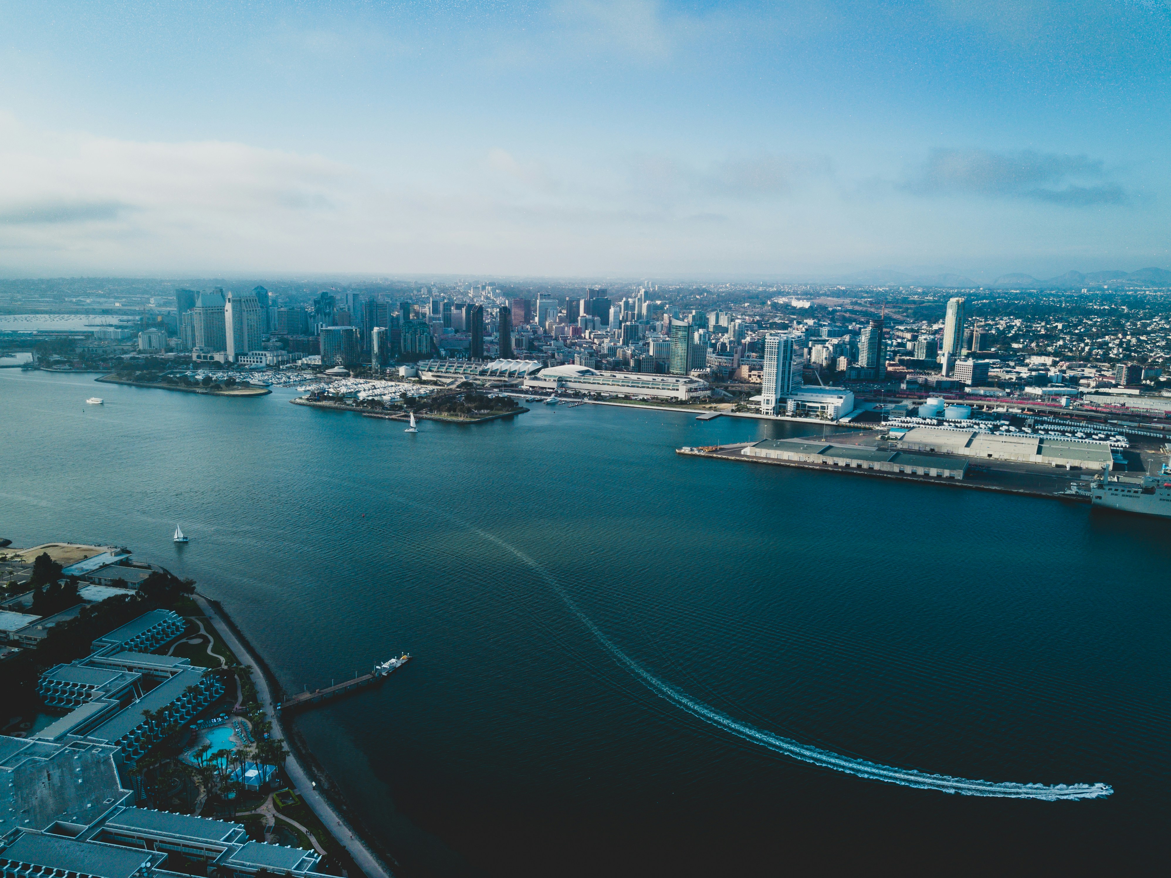 Aerial view of downtown San Diego and San Diego Bay