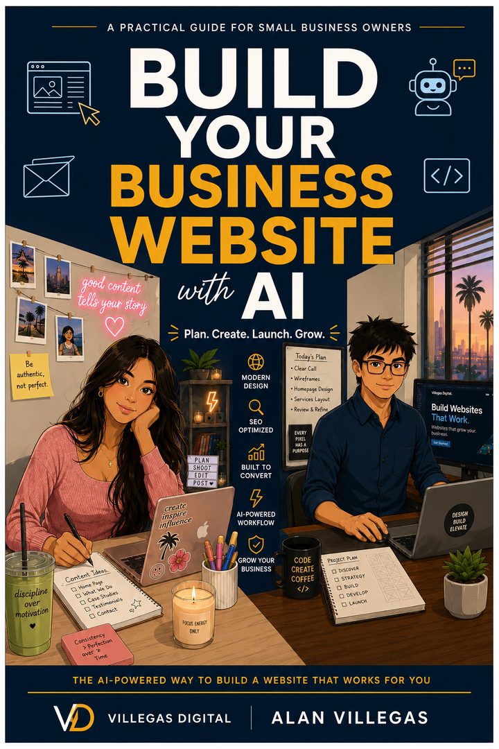 Build Your Business Website with AI — ebook cover by Alan Villegas